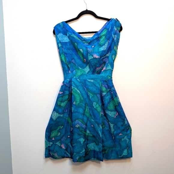 Vintage 1950s Handmade Silk Dress with Jacket - Picture 3 of 9